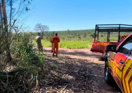 Bombeiros fazem buscas por homem desaparecido há quatro dias em fazenda