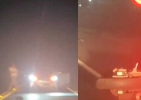 Dois carros e motocicleta se envolvem em acidente na BR-163