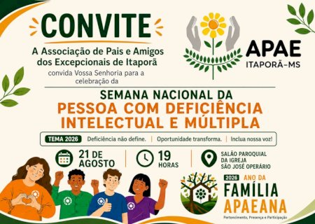 APAE de Itaporã promove celebração da Semana Nacional da Pessoa com Deficiência