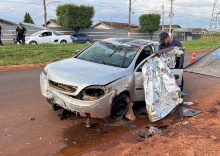 Ferragem perfurou cabeça de motorista durante capotamento na Avenida Guaicurus (vídeo)