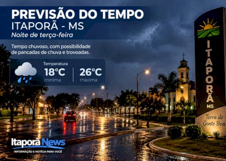 Itaporã: noite desta terça-feira será de chuva e temperaturas amenas